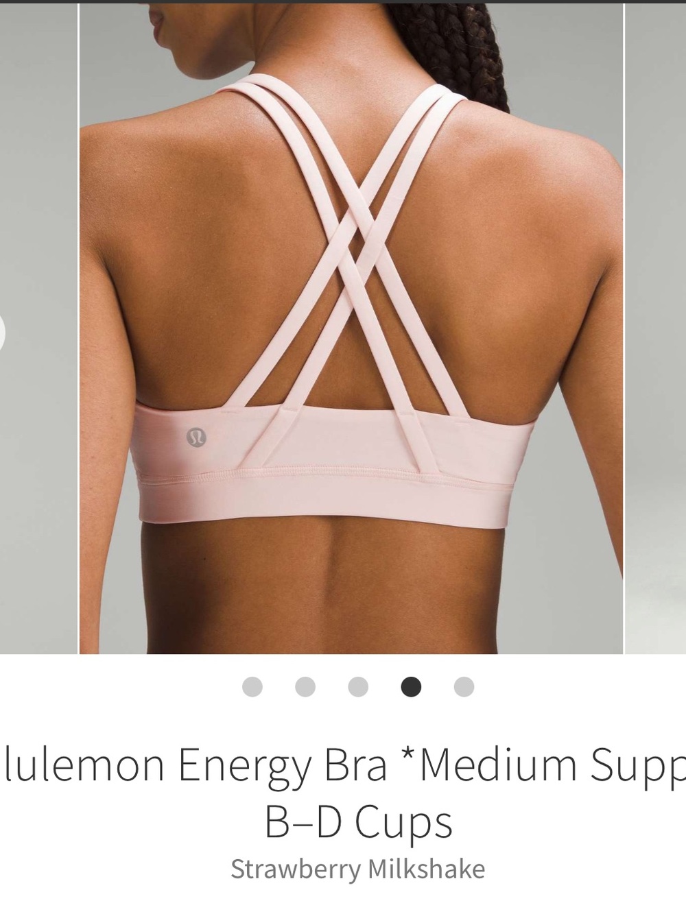 Lululemon Energy Bra Strawberry Milkshake Sz 8 B-D